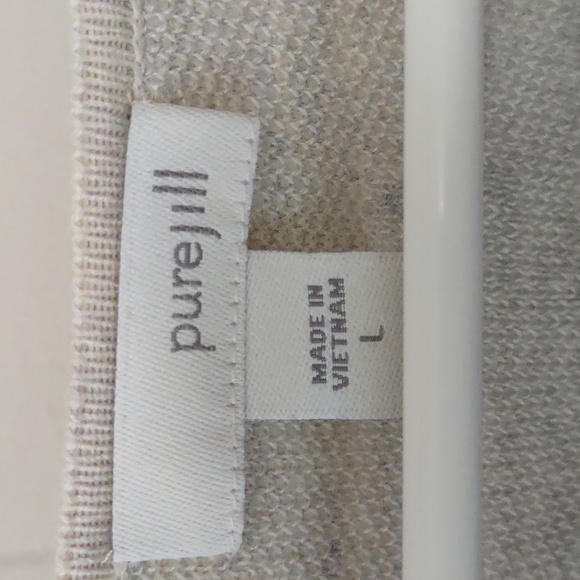 Pure Jill Pullover Tunic Gray V-Neck Long Sleeve Sweater - Picture 2 of 7